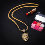 Gold Lion Head Pendant Necklace - Home Excelsior