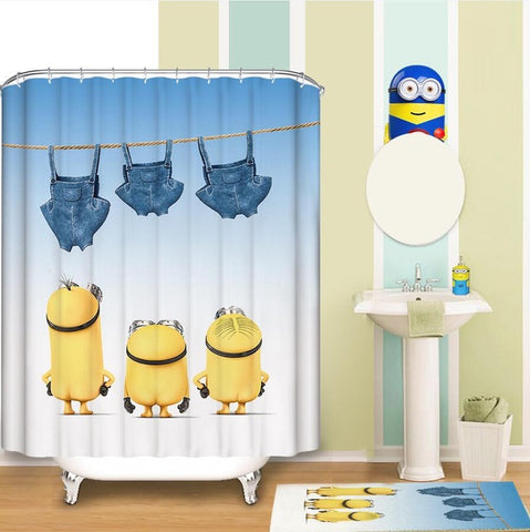 Minions Pattern Shower Curtain - 165x180cm - Home Excelsior