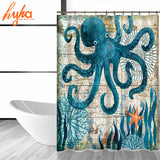 Marine Polyester Waterproof Shower Curtain + 12pc Hooks - Home Excelsior