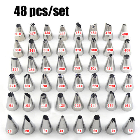 48Pcs Professional baking decorating nozzles - Home Excelsior