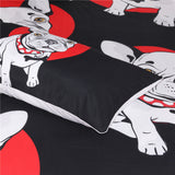 Cartoon Pug Dog Home Textiles Bedding Set Black and Red Quilt Cover With Pillowcases - Home Excelsior