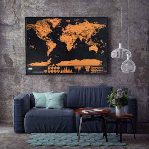 Deluxe World Scratch Map - Home Excelsior