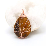 Natural Quartz Stone Pendants Handmade Tree - Home Excelsior
