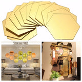 7 Piece Hexagon Acrylic Mirror Wall Stickers - Home Excelsior 