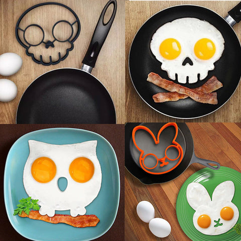 Silicone Rabbit, Owl, Skull, Smile, etc. Fried Egg Mold - Home Excelsior 