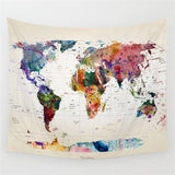 3D World Map Cosmos Galaxy Polyester Wall Tapestry - Home Excelsior 