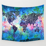 3D World Map Cosmos Galaxy Polyester Wall Tapestry - Home Excelsior 