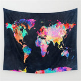 3D World Map Cosmos Galaxy Polyester Wall Tapestry - Home Excelsior 