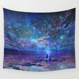 3D World Map Cosmos Galaxy Polyester Wall Tapestry - Home Excelsior 