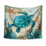 Marine Style Sea Turtle Wall Tapestry - Home Excelsior 