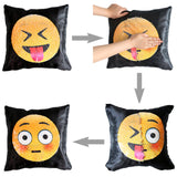 Reversible Sequin Emoji Cushion Cover - Home Excelsior 