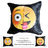 Reversible Sequin Emoji Cushion Cover - Home Excelsior 