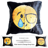 Reversible Sequin Emoji Cushion Cover - Home Excelsior 