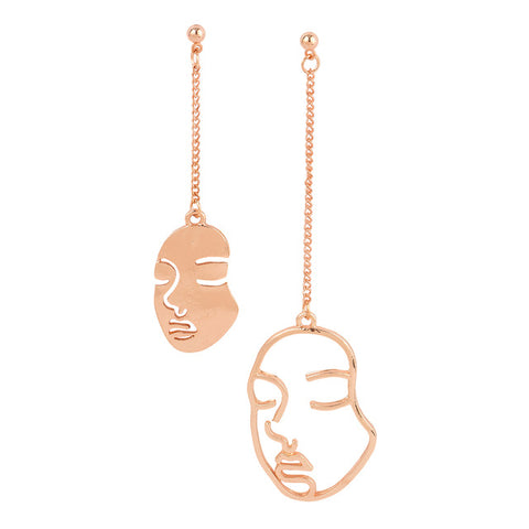 Face head design punk drop earring gift - Home Excelsior 