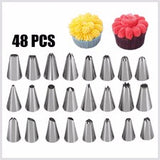 48Pcs Professional baking decorating nozzles - Home Excelsior 