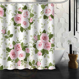 Flower Pattern Curtain with Hooks