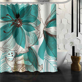 Flower Pattern Curtain with Hooks