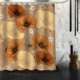 Flower Pattern Curtain with Hooks