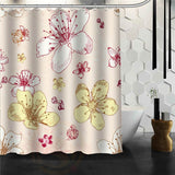 Flower Pattern Curtain with Hooks