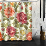 Flower Pattern Curtain with Hooks