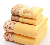 2pcs/set Microfiber Elegant Embroidered Towel Sets Solid 1pc Face Towel and 1pc Bath Towel.