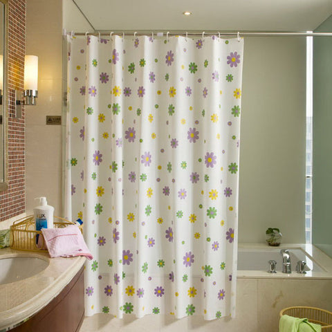 Waterproof  mild-proof leaf flower thicke  PEVA shower curtain gift hook